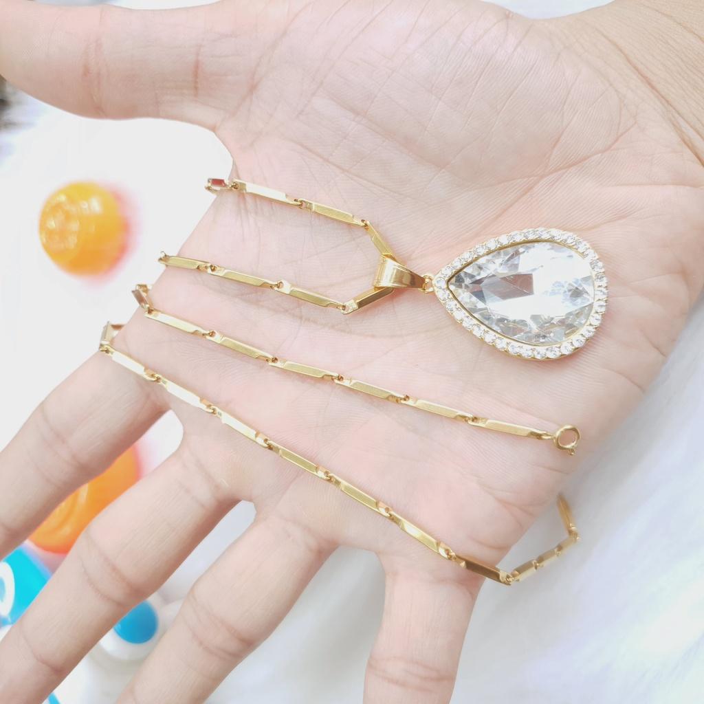 Dây Chuyền Kiểu Trúc Trụ Tượng Xoàn Lớn Titanium Cao Cấp-Dùng lâu dài tắm rửa thoải mái không
