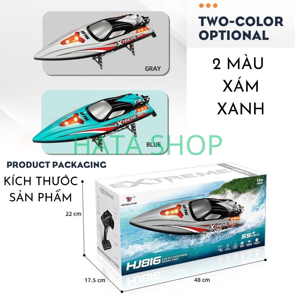 Tàu Cano Điều Khiển Từ Xa HJ816 Tốc Độ 55km/h Động Cơ Không Chổi Than Pin 2500mAh