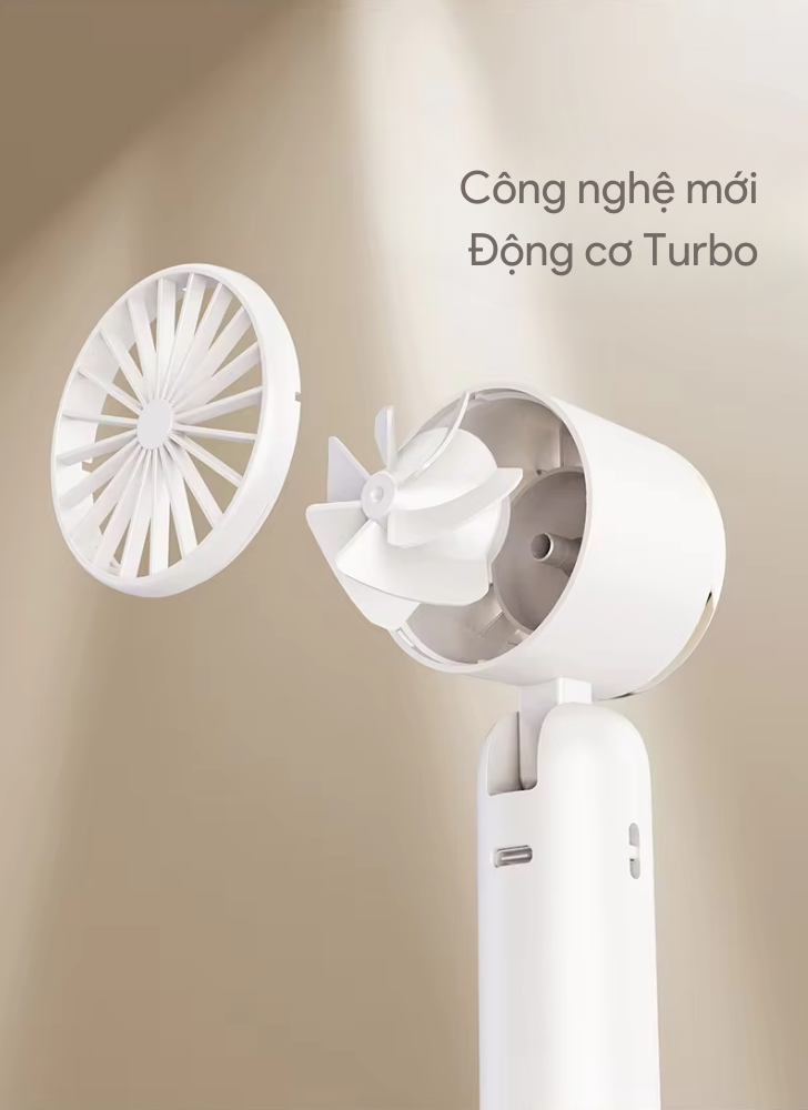 Quạt Làm Lạnh Cầm Tay SHIMONO SM-CHF17 Tích Điện Có Sò Làm Lạnh Nhanh Pin 3000mAh Liên Tục 6H - Hàng Chính Hãng
