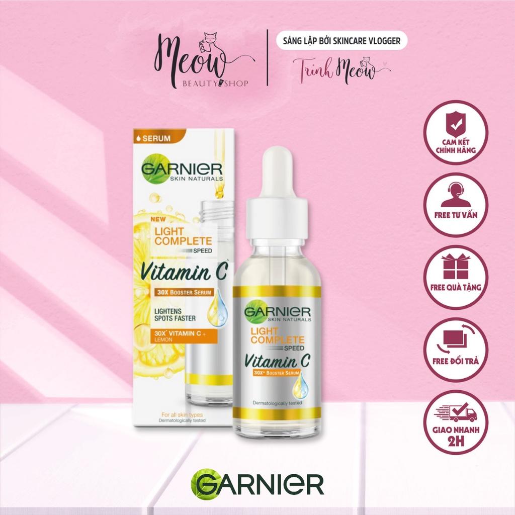 Tinh chất Garnier tăng cường sáng da mờ thâm Light Complete Vitamin C 30X - Meow Beauty Shop by Trinh Meow