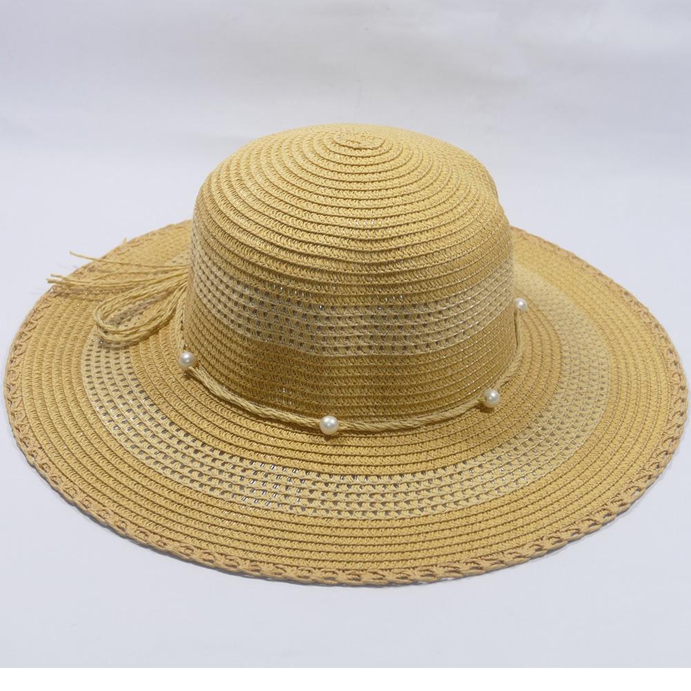 Nón Cói vành rộng 10cm, vòng đầu53-58,59cm - chất liệu cói thắt nơ hoạ tiết ngọc xung quanh thích hợp cho chị em phụ nữ