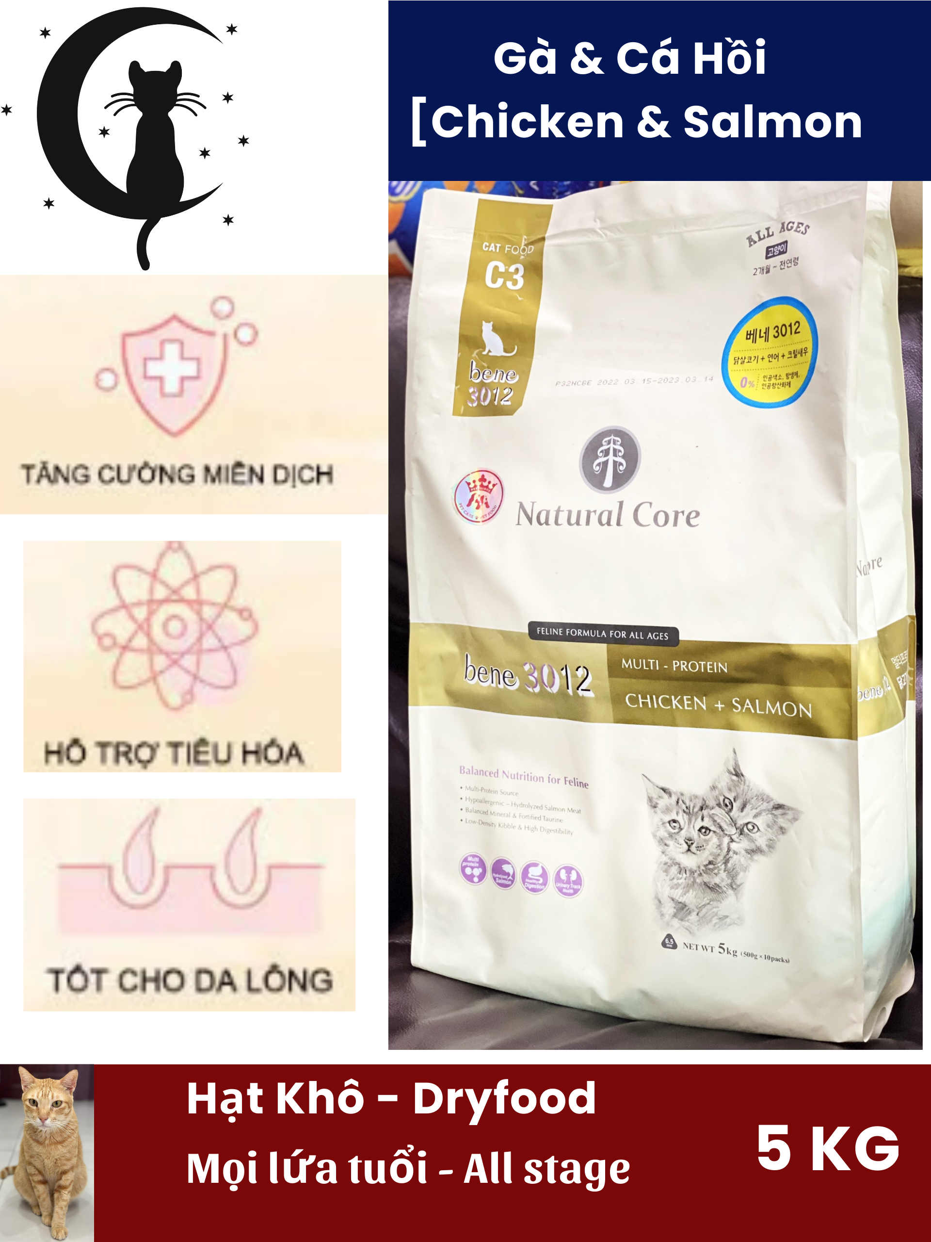 Natural Core Thức ăn hạt cho mèo mọi lứa tuổi 5kg