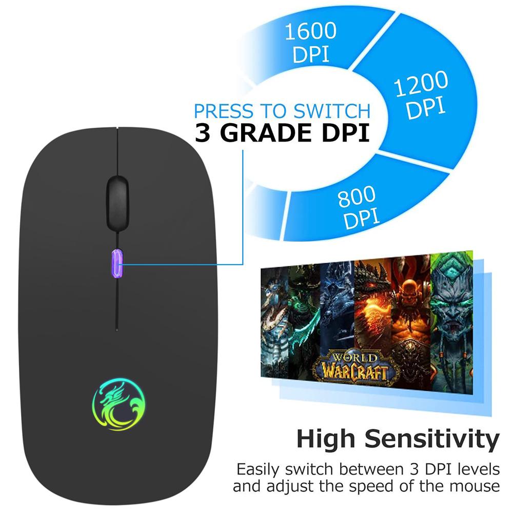 2020 Không Dây Bluetooth RGB Sạc Chuột Máy Tính Không Dây Im Lặng Mause LED Backlit Công Thái Chuột Chơi Game Laptop