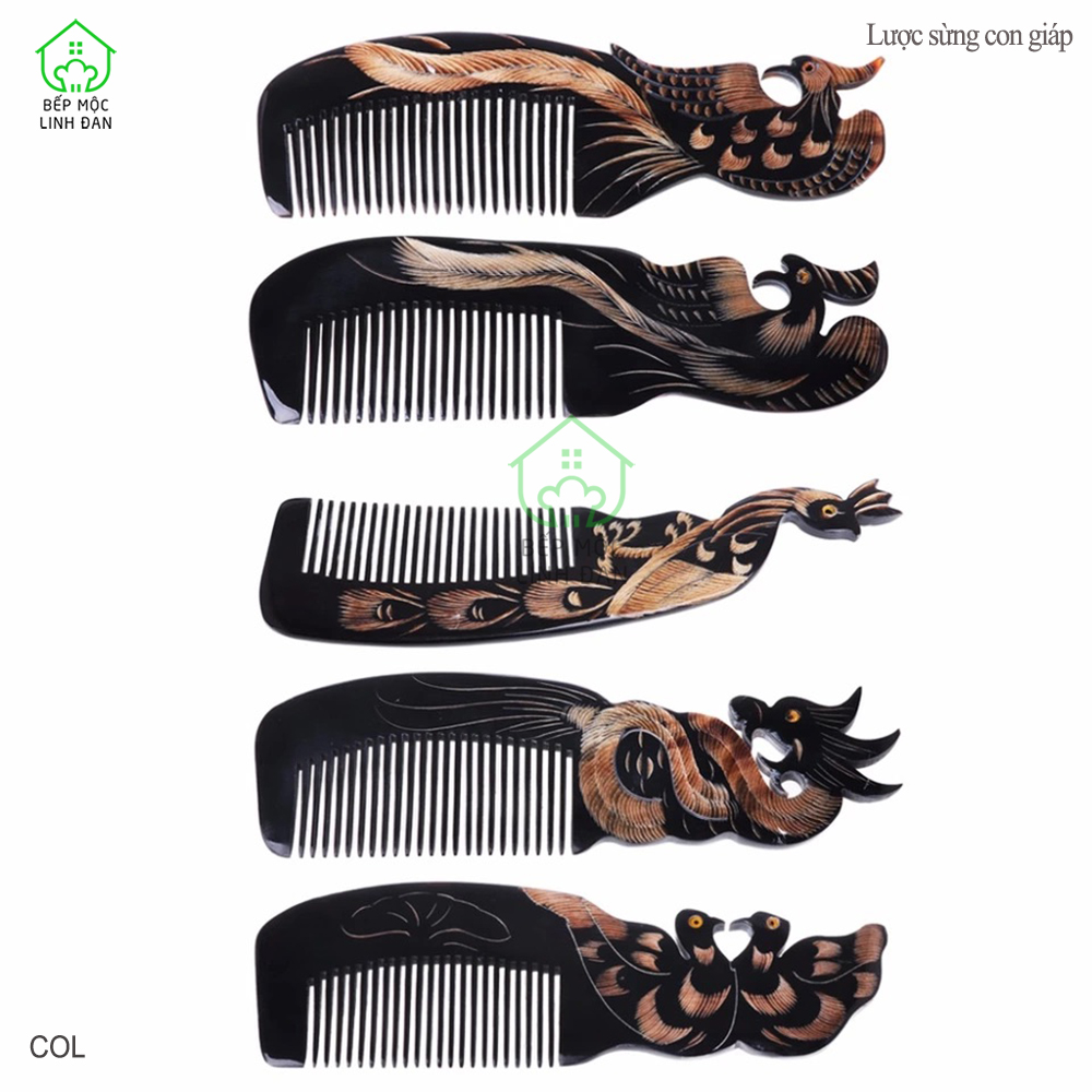 Lược 12 Con Giáp Bằng Sừng Trâu (Đủ Mẫu - Size: L - 18cm) Quà Tặng Ý Nghĩa