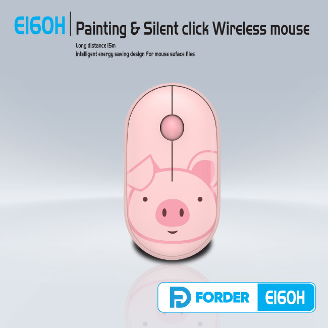 Chuột Máy Tính Không Dây Màu Hồng Hình Dễ Thương FD Wireless 2.5Ghz E160H