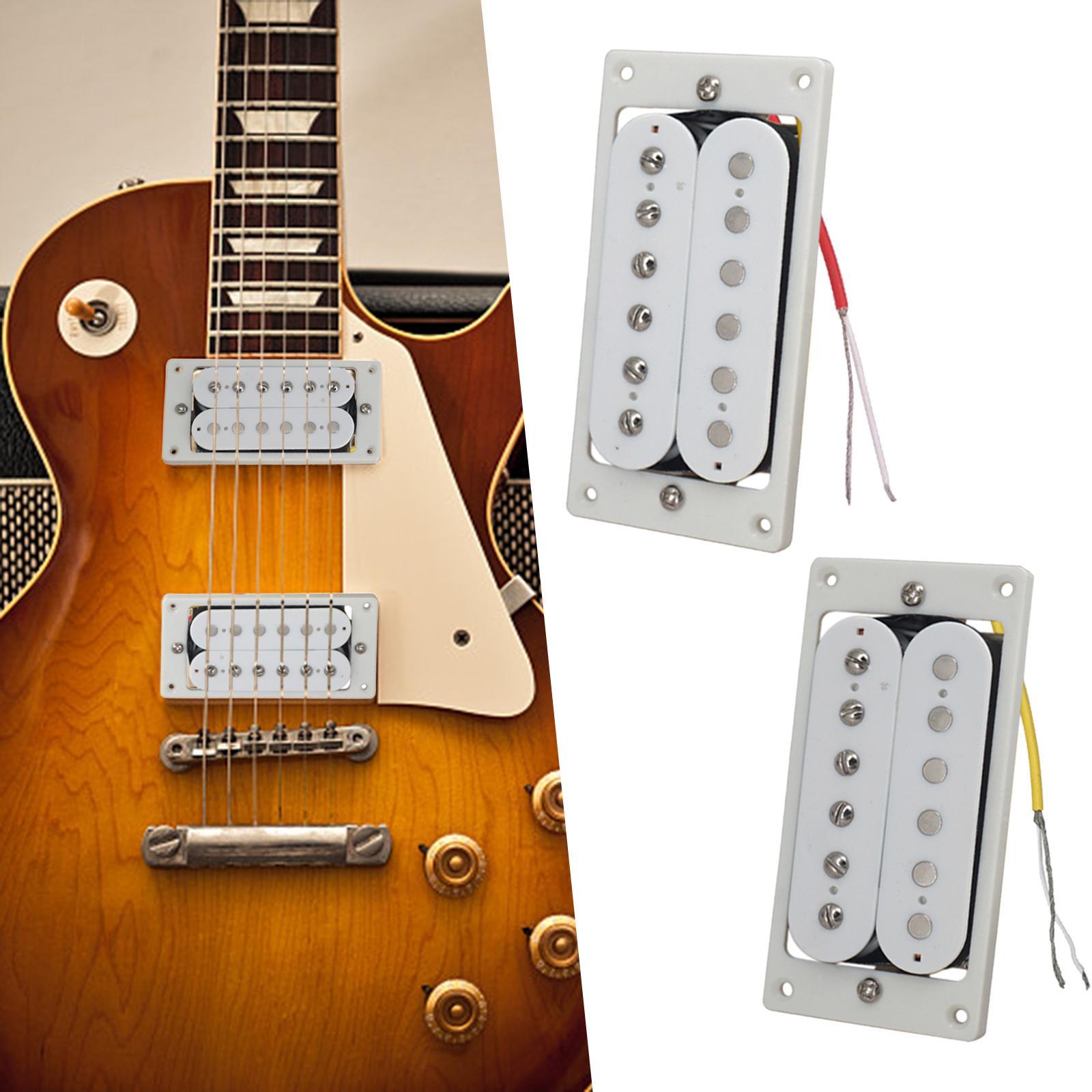Tone Pickups Set, Humbucker Double Coil Neck Pickup and Bridge Pickup Replacement Parts for Standard Humbucker Electric Guitar