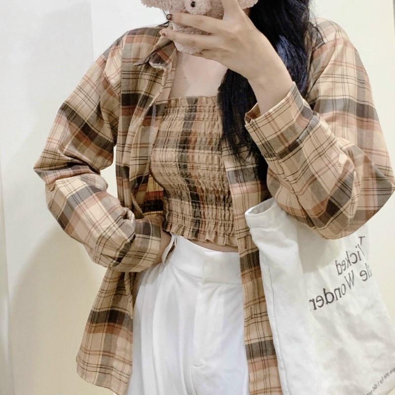 Áo sơmi nữ, nam, caro sọc 4 màu sumisu shop