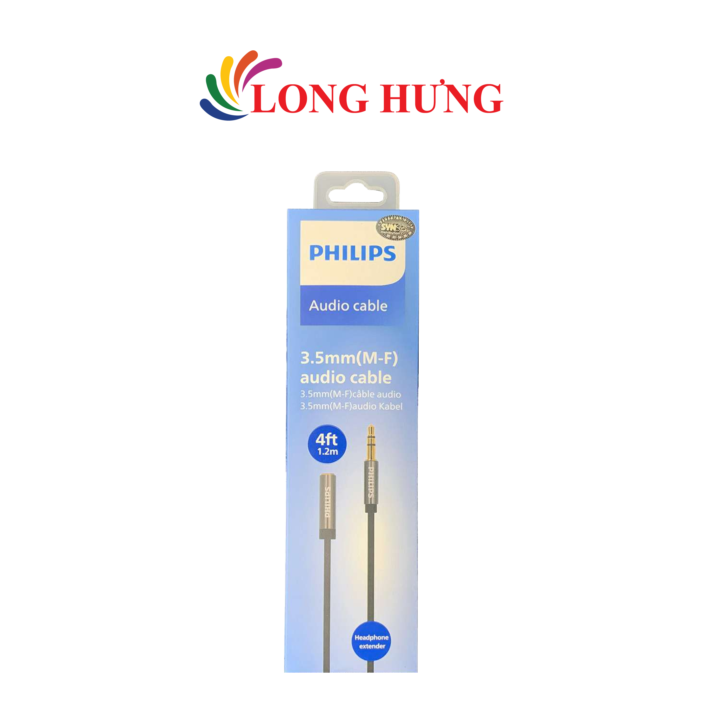 Cáp chuyển AV 3.5mm sang 2 đầu RCA Philips Audio Cable SWA4141 - Hàng chính hãng