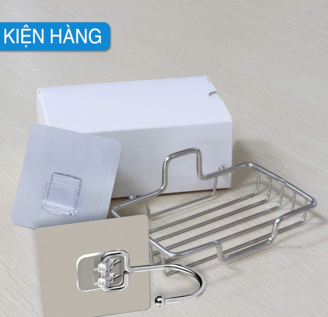 COMBO KỆ, KHAY ĐỰNG XÀ PHÒNG XÀ BÔNG MÓC DÁN INOX 304 DÁN TƯỜNG KHÔNG CẦN KHOAN VÍT TIỆN DỤNG