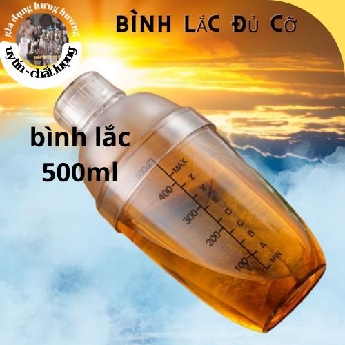 Bình lắc Shaker pha chế nhựa chia vạch đen 350ml- 500ml - 700ml - 1000ml