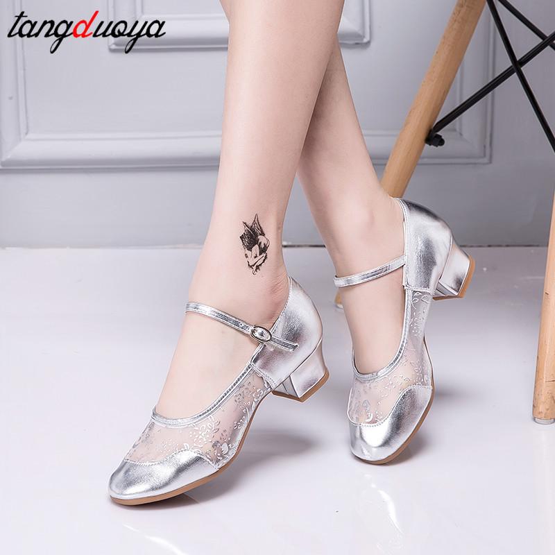 Giày khiêu vũ Latin của phụ nữ chuyên nghiệp mới, Salsa Tango Rumba Dance Giày khiêu vũ Giày khiêu vũ Phụ nữ cao gót cao gót 4cm Color: Gold Shoe Size: 38