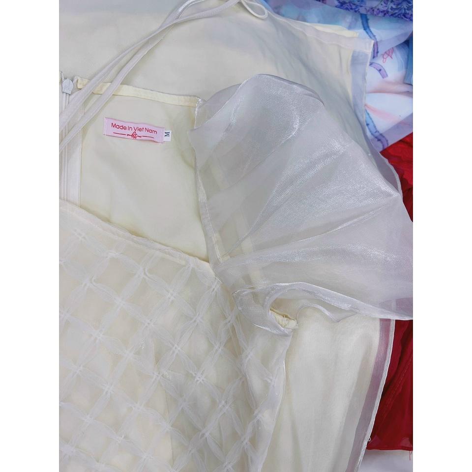 Áo Dài Cách Tân Tố Nữ Thiết Kế Tay Bồng Búp Kết Hợp Đính Kết Tinh Xảo Đơn Giản Nhẹ Nhàng Hot 2022