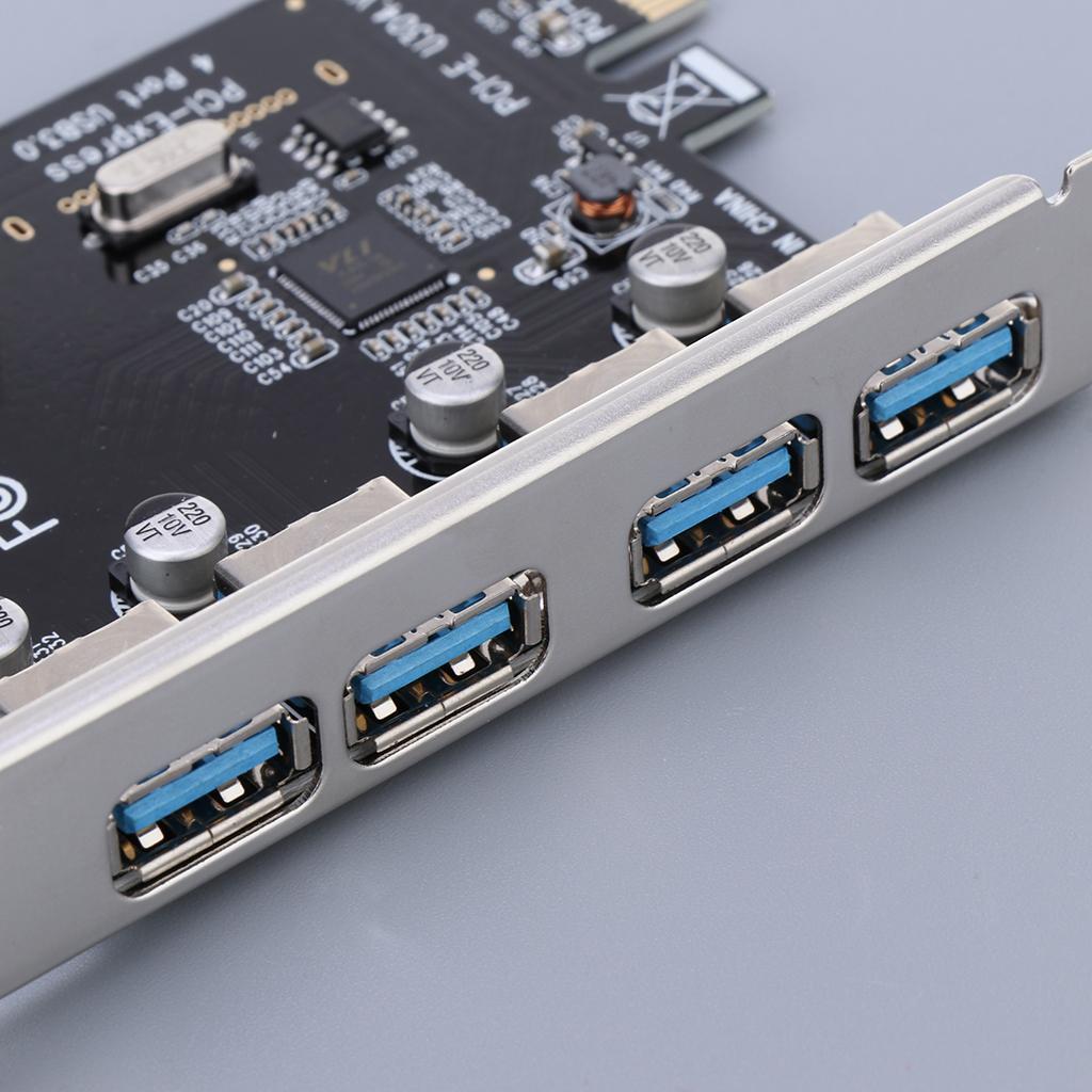 Desktop PCI-E to USB 3.0 Expansion Card 4 USB Ports Hub Adapter
