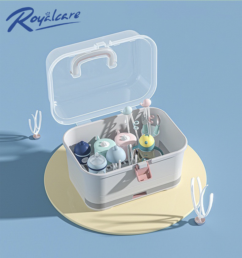 Hộp phơi úp bình sữa có nắp đậy và khay hứng nước - Royalcare 8853