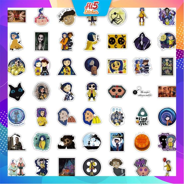 Sticker Hình Dán Trang Trí Cô Bé Coraline ms#240