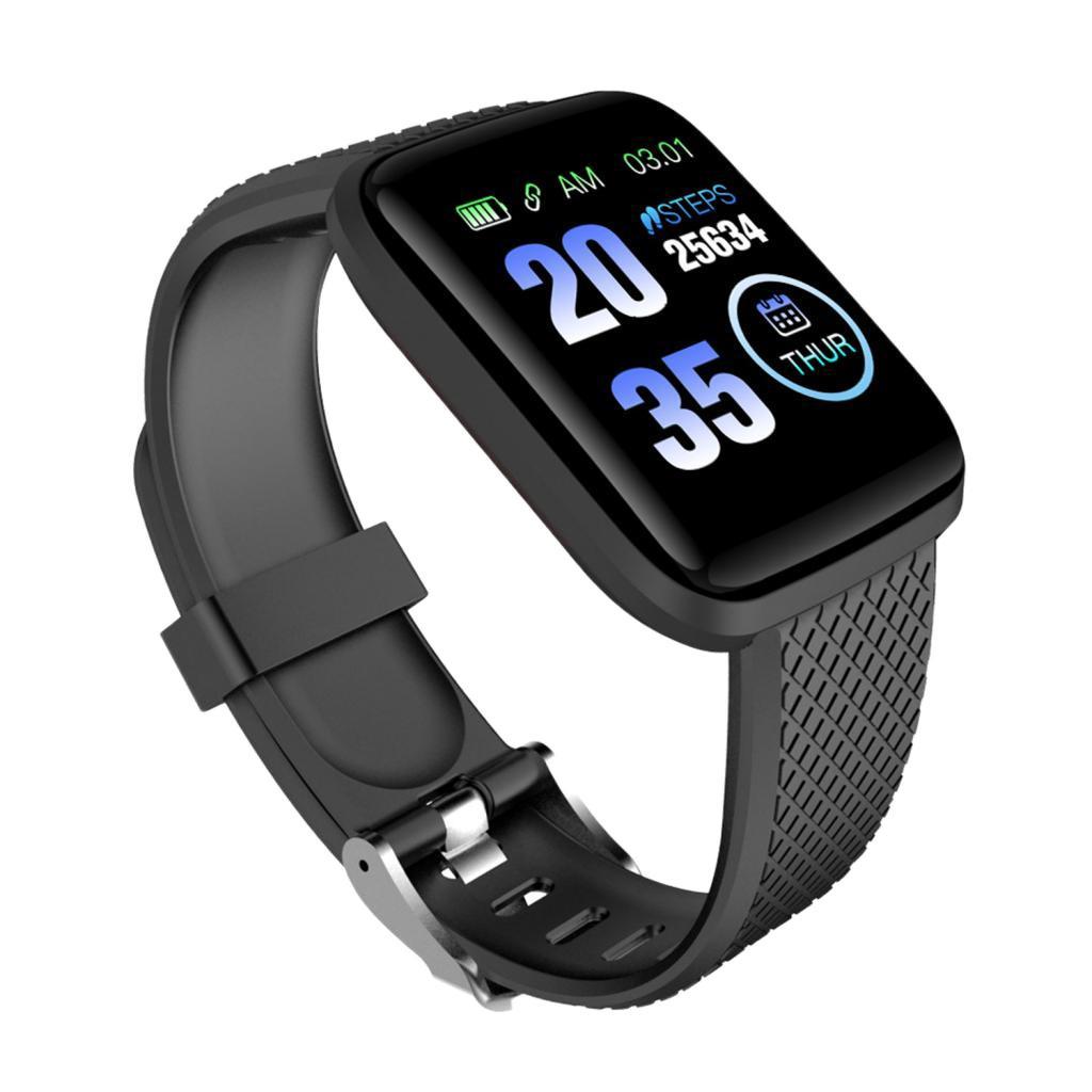 2pcs Sport Fitness Tracker Smart Heart Rate Monitor Black 116 plus