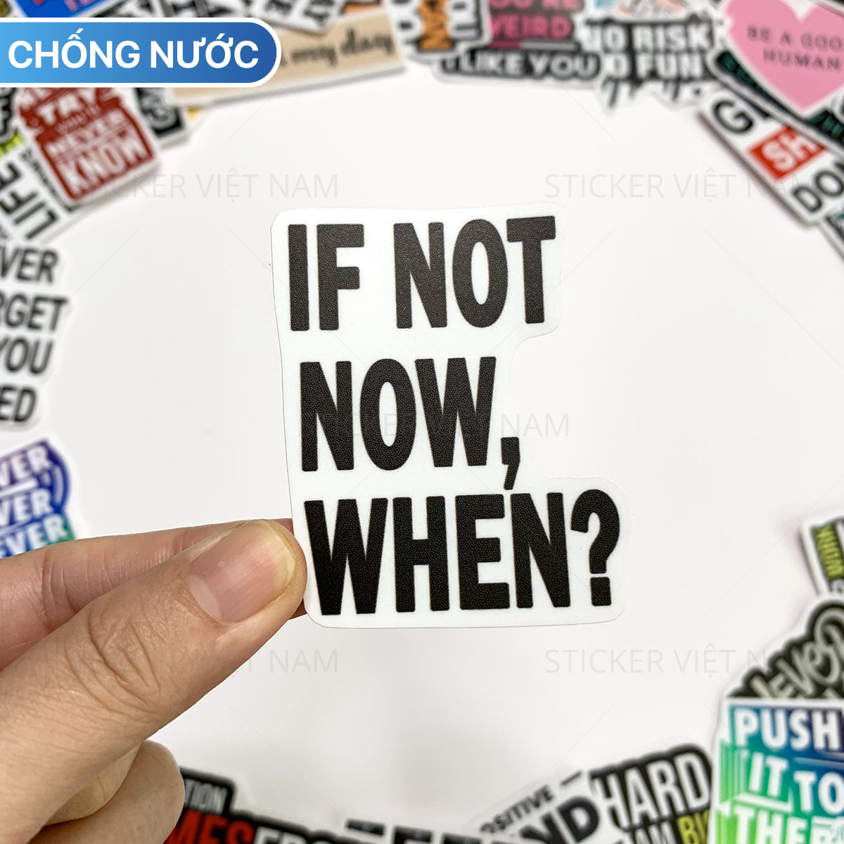 Sticker Tạo Động Lực Motivated Ngẫu Nhiên - Chất Liệu PVC Chất Lượng Cao Chống Nước - Kích Thước 4-8cm