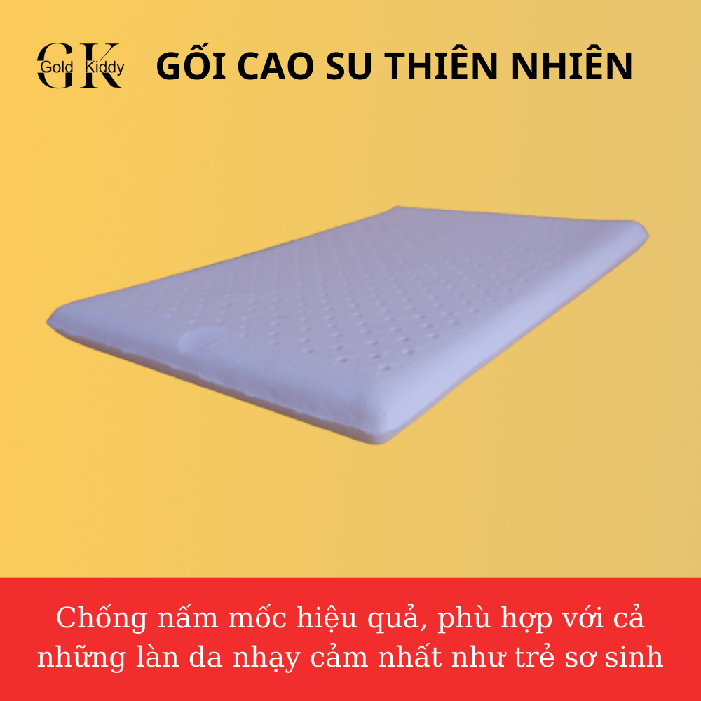 Gối cao su thiên nhiên Gold Kiddy cho trẻ sơ sinh 28x40x3cm