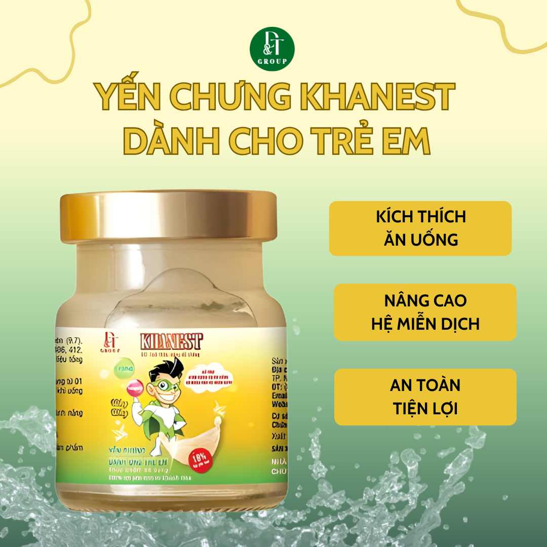 KHANEST - Yến chưng dành cho trẻ em  Lysine - Taurine 18%/ 70ml ( túi xách 6 hũ)