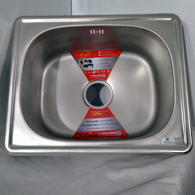 Chậu Rửa Chén Bát Inox TÂN Á ĐẠI THÀNH Loại 1 Hộc Rửa - Nhiều kích thước tặng bộ xi phông chính hãng