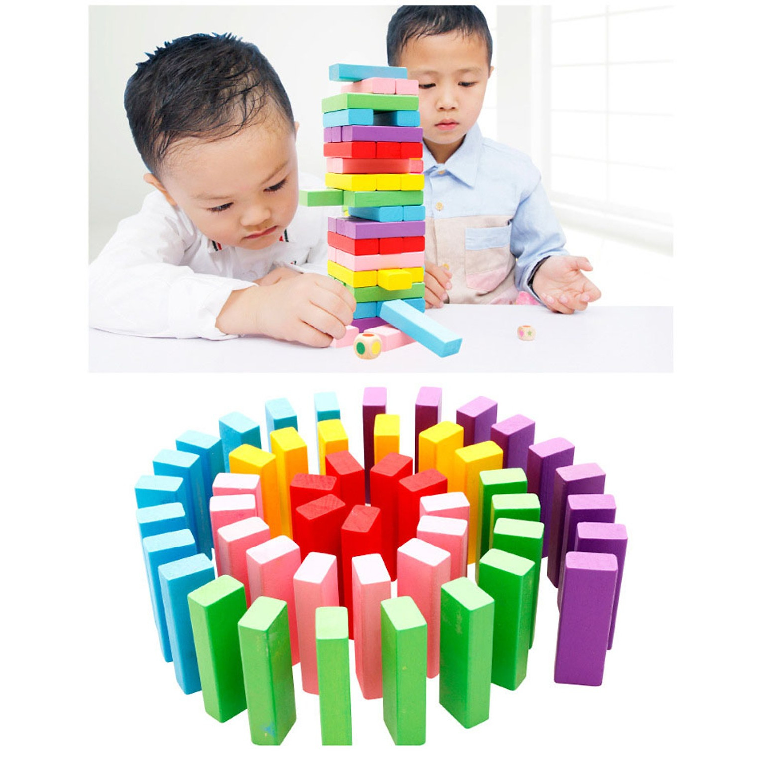 Rút gỗ màu 48 thanh lớn Mykids