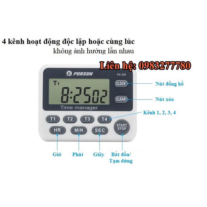 Đồng Hồ Bấm Giờ Đếm Ngược Điện Tử 4 Kênh PS-396