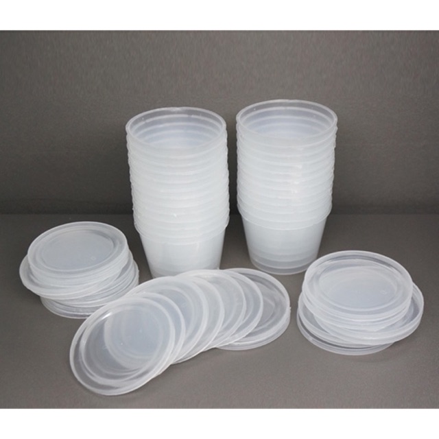 Hộp nhựa đựng làm Bánh FLan . rau câu , sữa chua ,caramen , đựng slime set 50 hộp