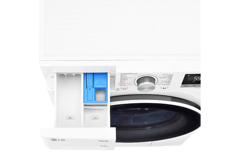 Máy giặt sấy LG Inverter 10kg/6kg FV1410D4W1 - Hàng chính hãng - Giao HCM và 1 số tỉnh thành