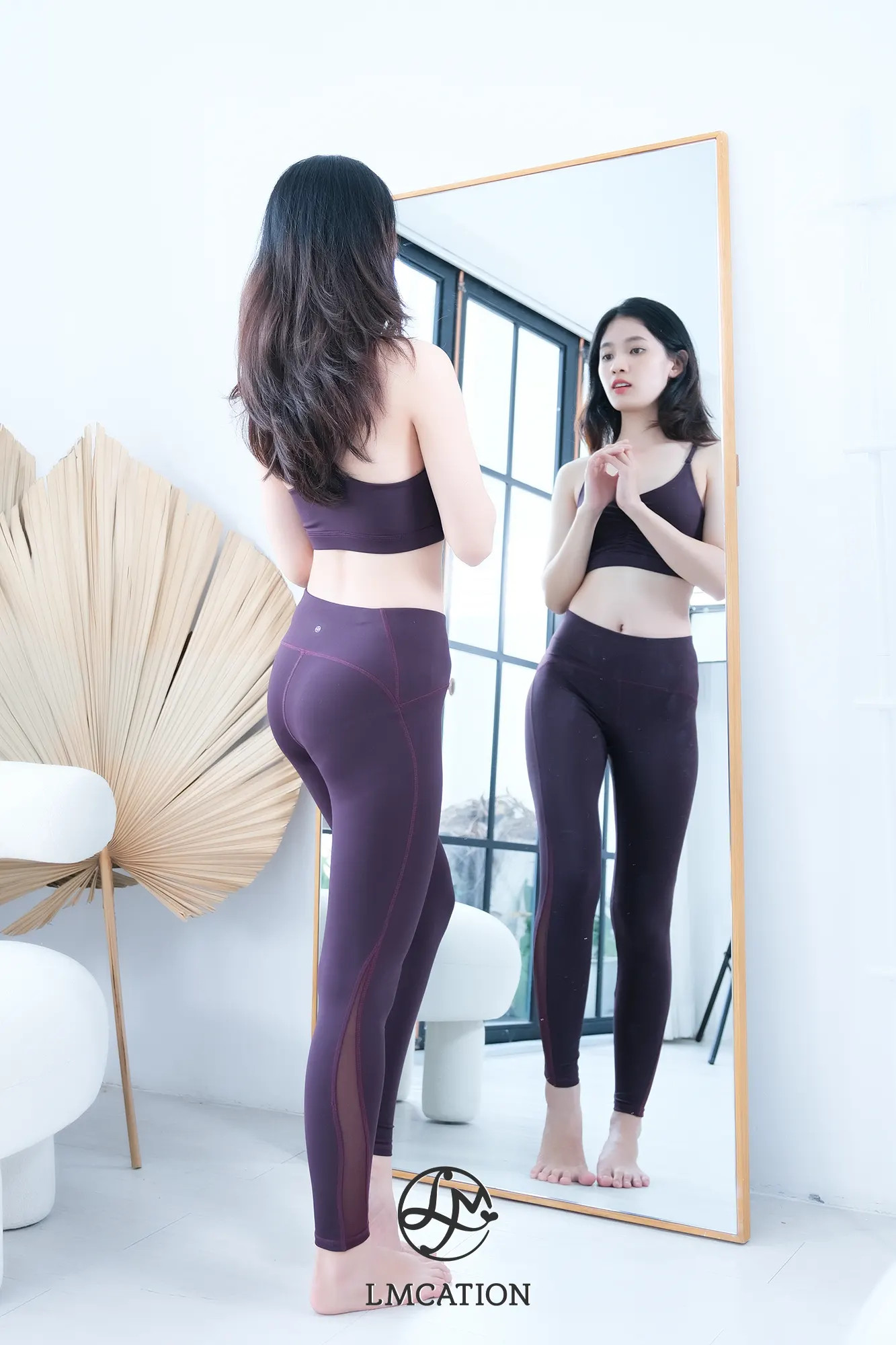 Bộ Đồ Thể Thao Nữ LMcation- Áo Ngực Cao Cấp LMcation Larry & Quần Dài Phối Lưới Venus - Màu tím