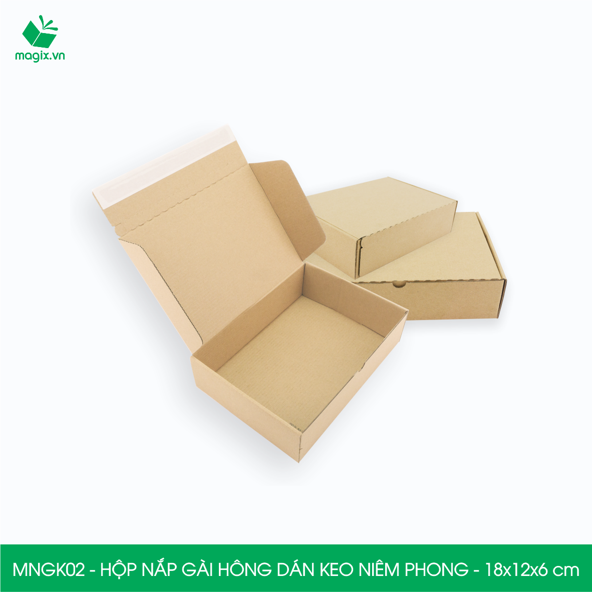 MNGK02 - 18x12x6cm - COMBO 40 HỘP CARTON NẮP GÀI HÔNG CÓ KEO NIÊM PHONG - THÙNG HỘP CARTON ĐÓNG HÀNG