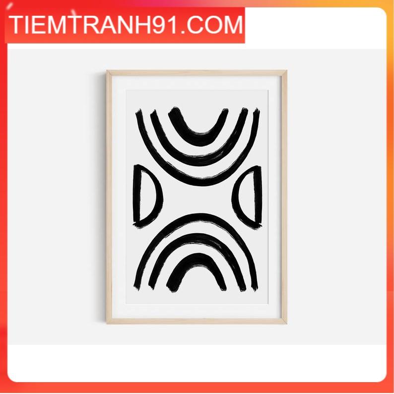 Tranh treo tường | Tranh nghệ thuật trừu tượng - Abstract Paint Print, Aztec Art, Black and White Art, Line Drawing