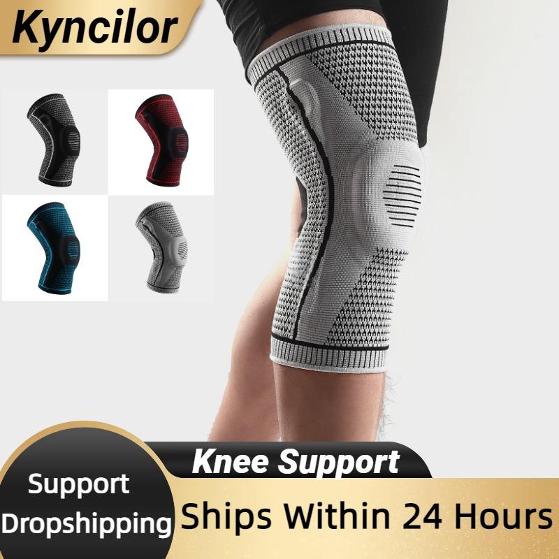 Miếng đệm đầu gối Dây đeo xương bánh chè Hỗ trợ trung gian Mạnh Mẽ Khum Silicone Nén Bảo vệ Thể thao Nẹp đầu gối Bóng rổ Chạy Prot Color: AB066-RD Size: XL