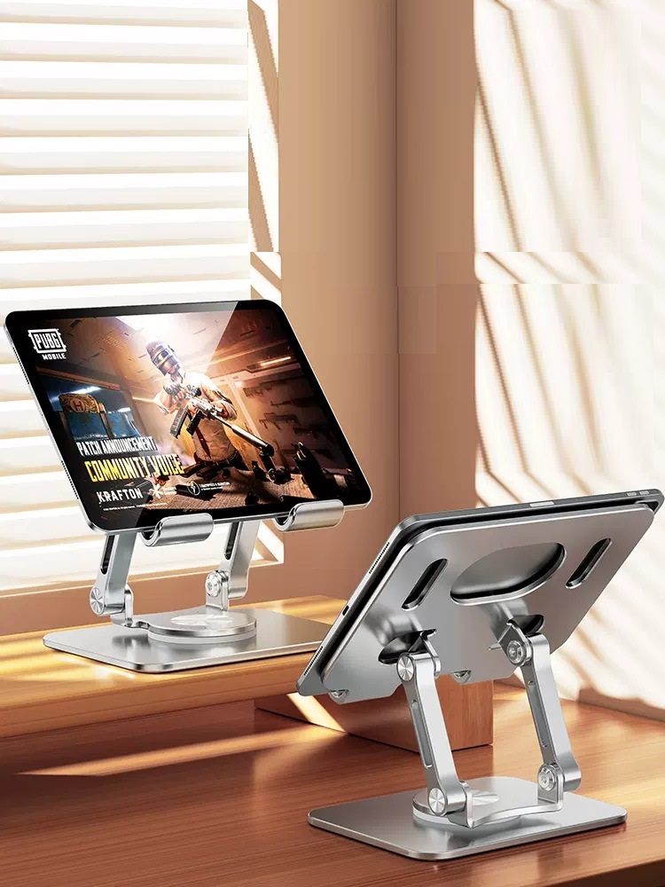 Giá đỡ máy tính bảng và điện thoại xoay 360 độ bằng nhôm