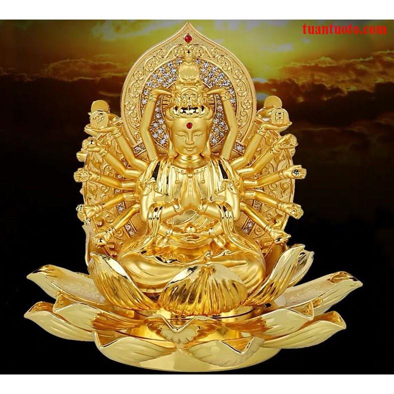 Tượng phật bà mạ vàng để ô tô