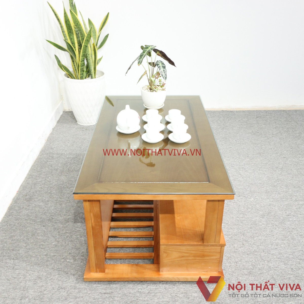 Bộ Sofa Phòng Khách Gỗ Sồi Góc L Đẹp Giá Rẻ