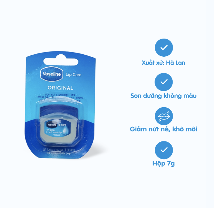 Sáp Dưỡng Môi VASELINE Lip Therapy Original Mềm Mịn (7g)