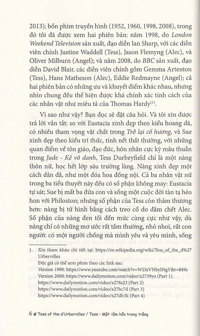 Sách Tess Một Tâm Hồn Trong Trắng