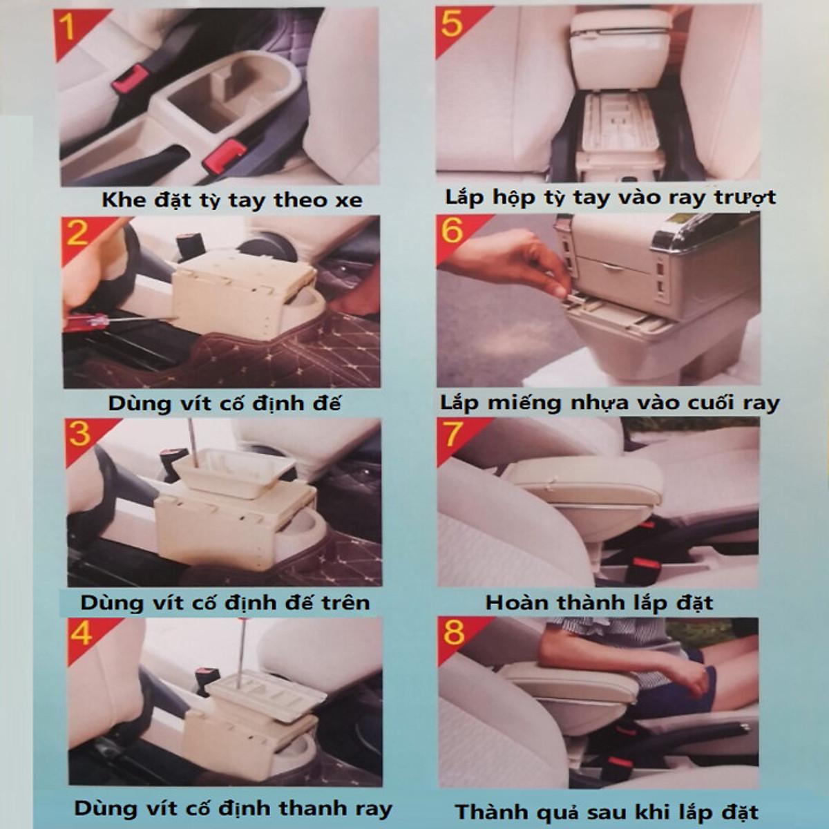 Hộp tỳ tay ô tô dành cho xe Mitsubishi Attrage và Mirage tích hợp 7 cổng USB (DUSB-ATG)