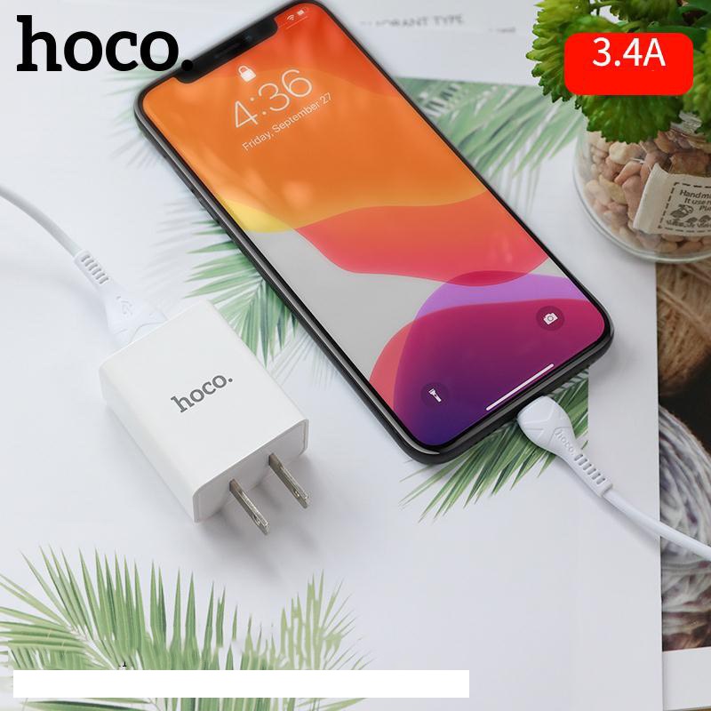 Bộ Củ Sạc 1 Cổng Hoco S2 Plus Lightning 3.4A Cho iPhone 5/6/7/8PLUS/X/XSMAX/11/11PROMAX/12/12PROMAX - Hàng Chính Hãng (Giao Màu Ngẫu Nhiên)