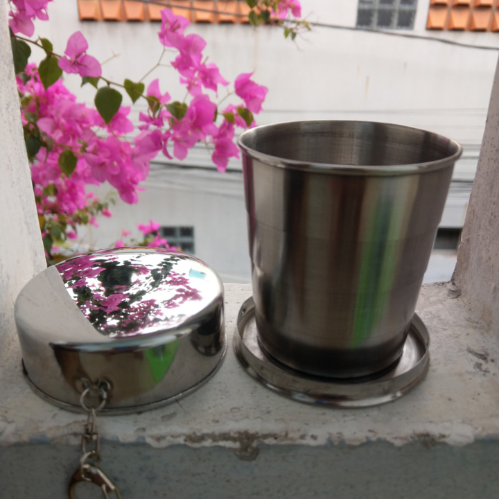 Cốc inox gấp gọn đa năng bỏ túi tiện dụng du lịch - T091