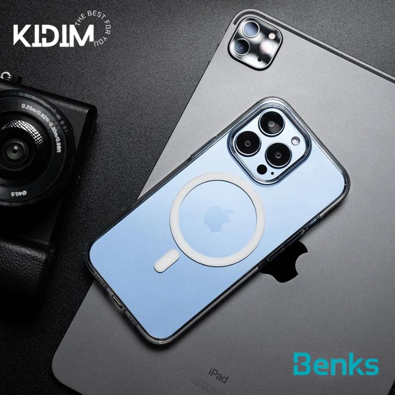 Ốp lưng Mag Safe trong suốt Benks hỗ trợ sạc Mag Safe cho iPhone14 Pro Max/14 Pro/14 Plus/14-Hàng chính hãng