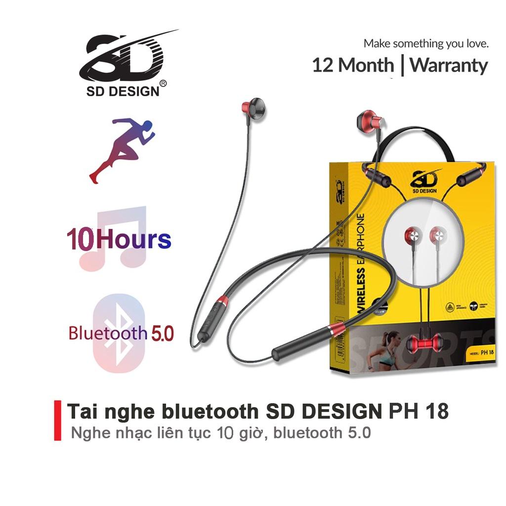 Tai Nghe Bluetooth Đeo Cổ PH 18 SD DESIGN Kiểu Dáng Nhét Tai Thể Thao Bảo Hành 12 Tháng