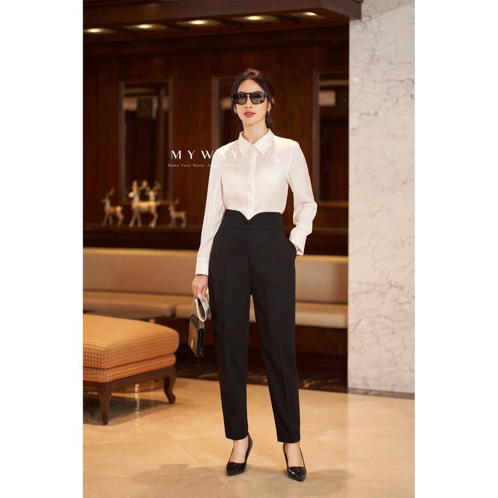 Quần Tây Nữ MY WAY Dáng Baggy Đai Cắt Chữ V Cách Điệu Độc Đáo 8MQ0102