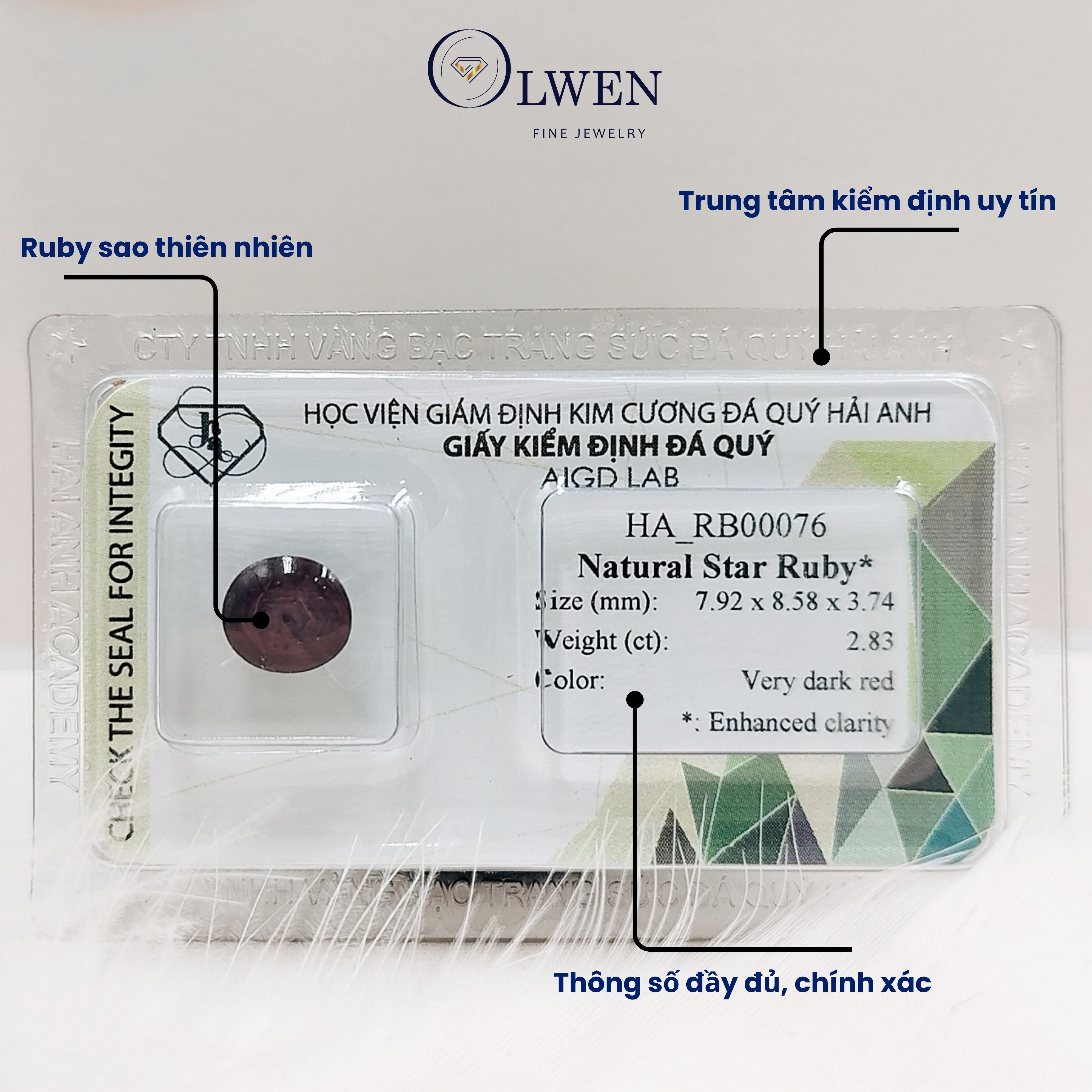 Viên đá Ruby thiên nhiên kiểm định AIG_HA-RB00078