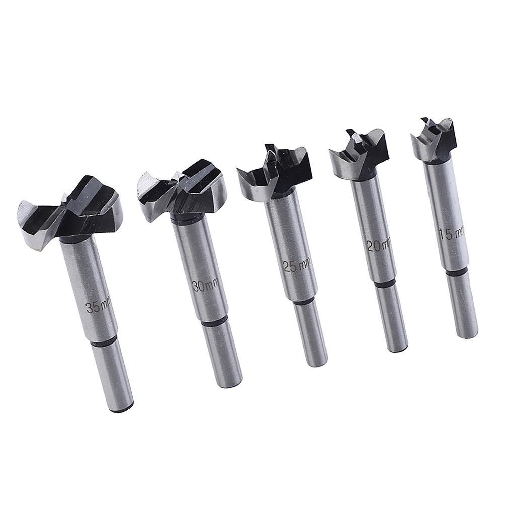 5 Pieces Woodworking Boring Wood Hole Saw Cutter Drill Bit Tool Cutter Auger