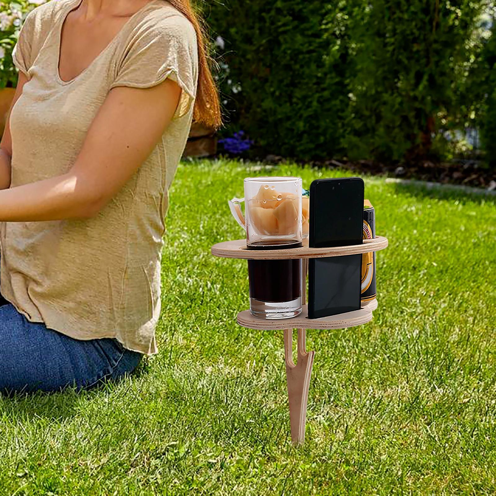 Portable Picnic Table Glass Rack Outdoor Furniture for Outdoors Travel Lawn