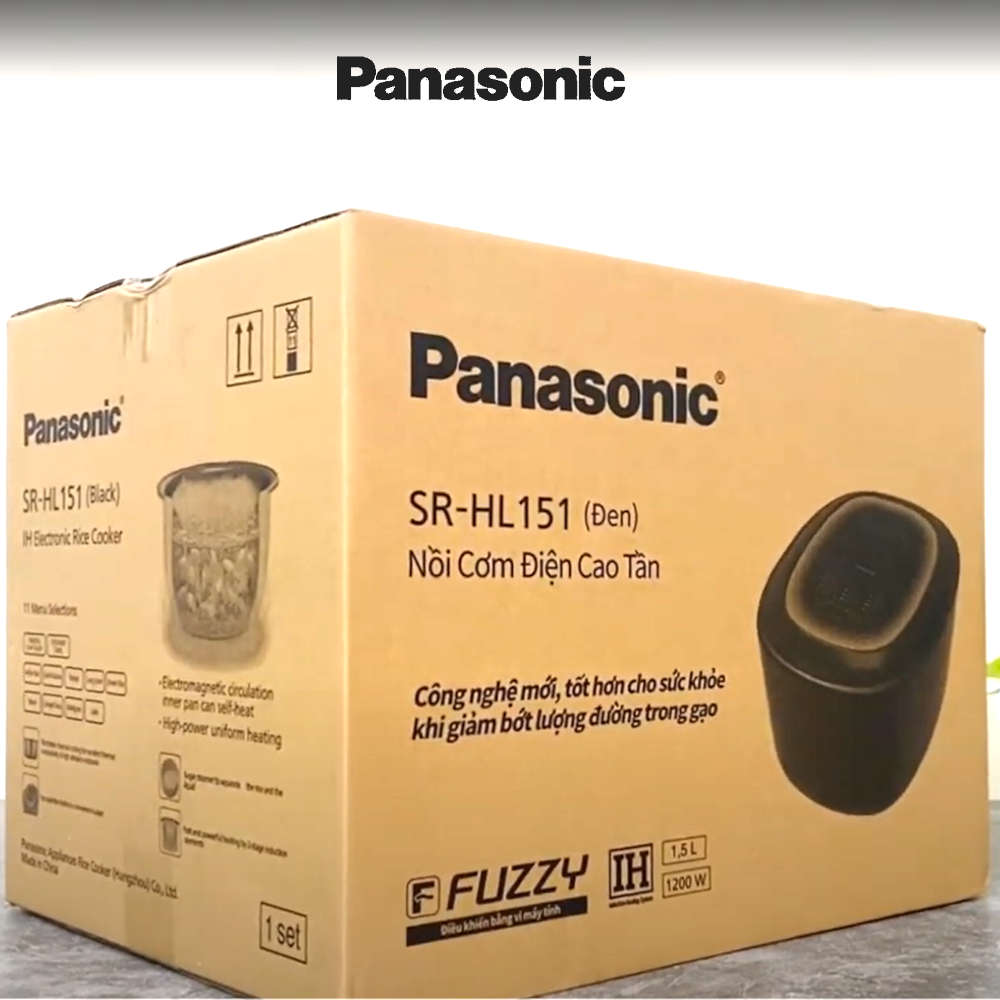 Nồi cơm điện tử cao tần Panasonic SR-HL151KRA 1.5 lít - Giảm 25% lượng đường trong gạo - Hàng chính hãng