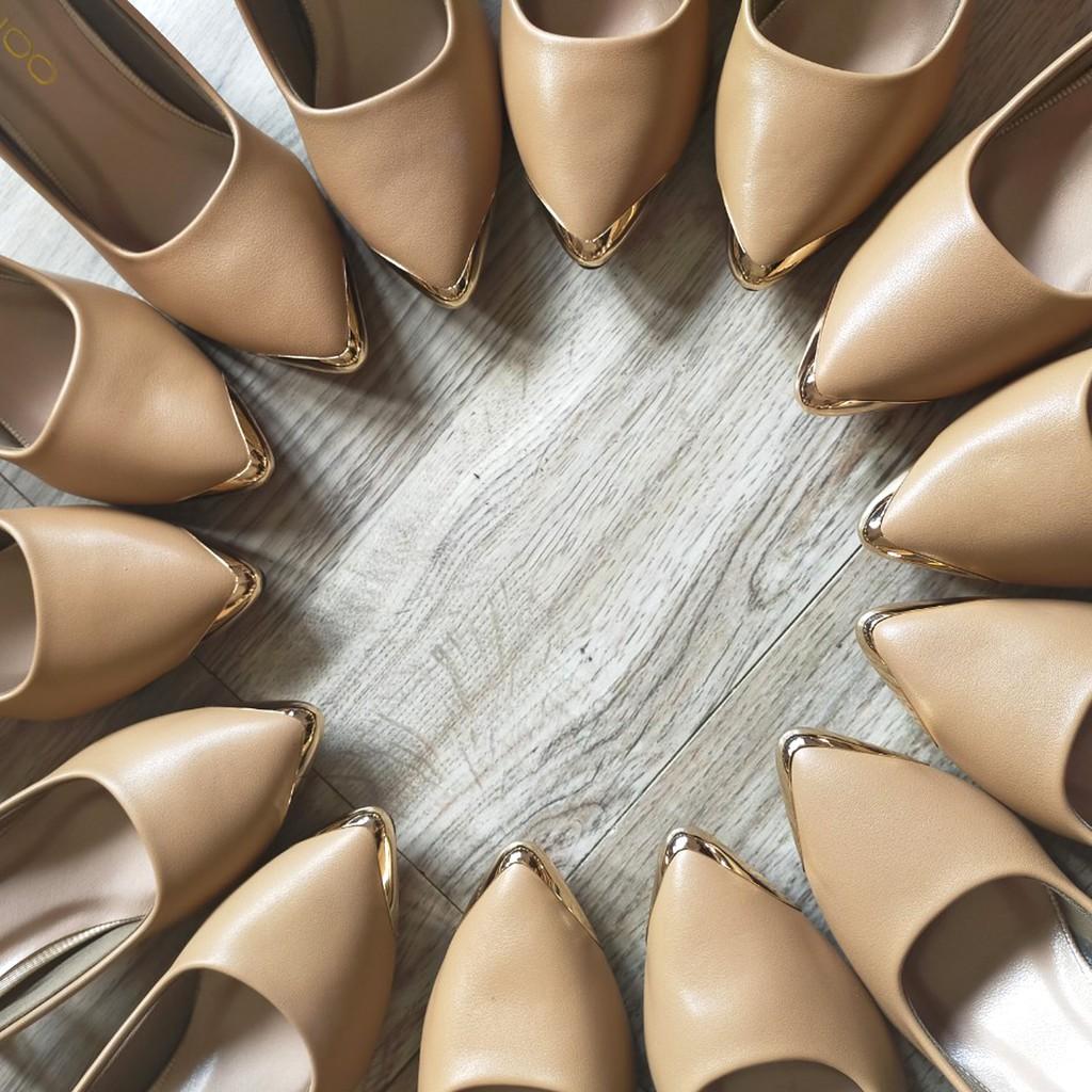 Giày cao gót đế vuông cao cấp 5-7cm, đen & Nude, giày cao gót giá rẻ, giày nữ đẹp, giày công sở