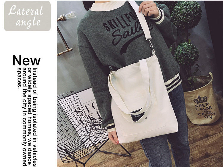 Túi Tote Đeo Chéo Vải Canvas Living Traveling Share Phong Cách Ulzzang Hàn Quốc BT17