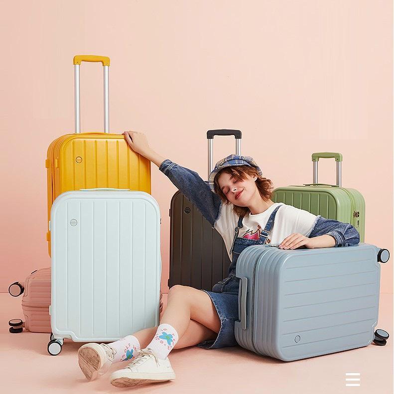 Vali kéo du lịch thời trang Hàn Quốc AS102 nhựa dẻo ABS, Chống va đập, khóa số an toàn